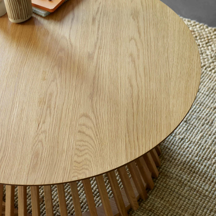 Ollie Round Coffee Table - Natural Oak