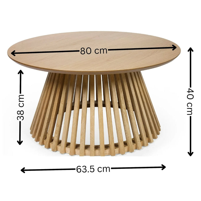 Ollie Round Coffee Table - Natural Oak