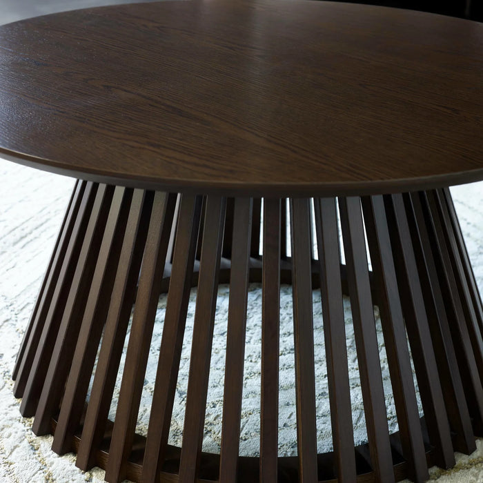 Ollie Round Coffee Table - Cocoa Oak