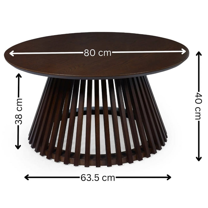Ollie Round Coffee Table - Cocoa Oak