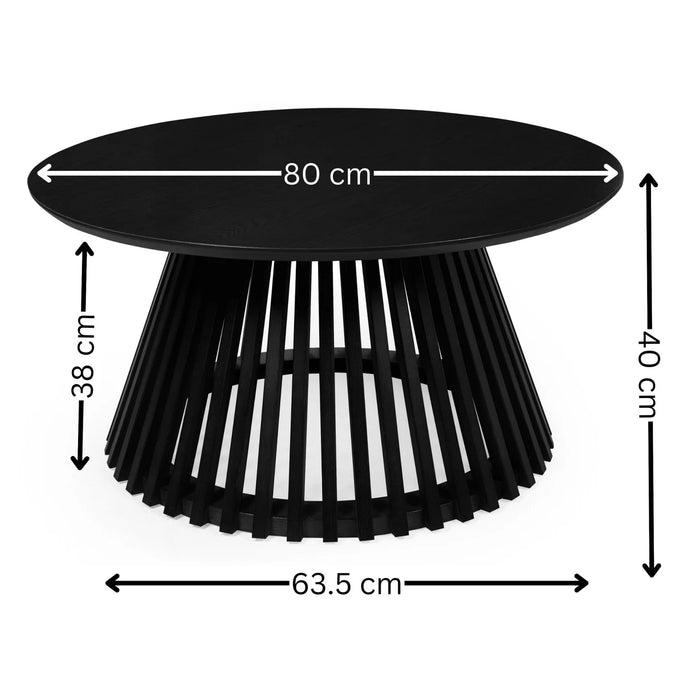 Ollie Round Coffee Table - Black