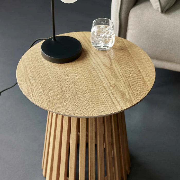 Ollie Round Lamp Table - Natural Oak