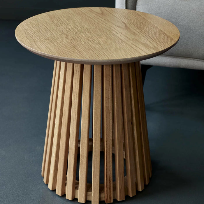 Ollie Round Lamp Table - Natural Oak