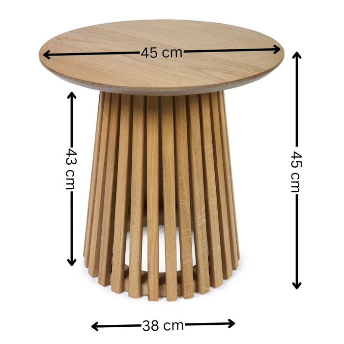 Ollie Round Lamp Table - Natural Oak