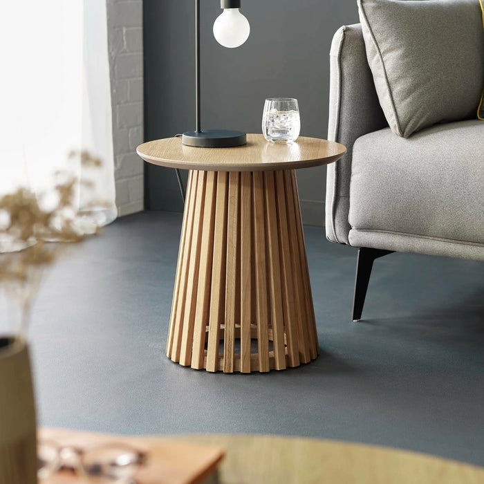 Ollie Round Lamp Table - Natural Oak