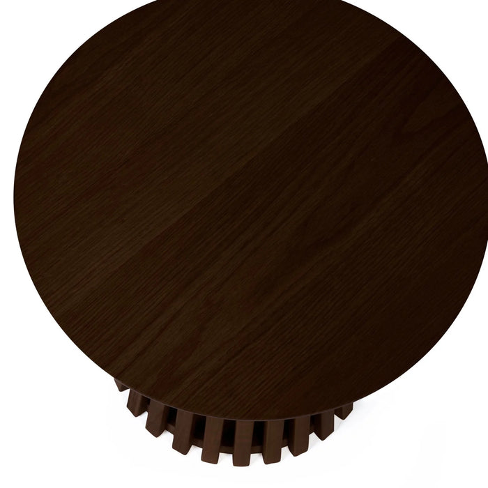 Ollie Round Lamp Table - Cocoa Oak