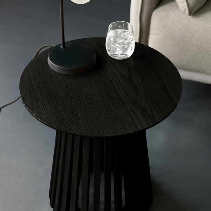 Ollie Round Lamp Table - Black
