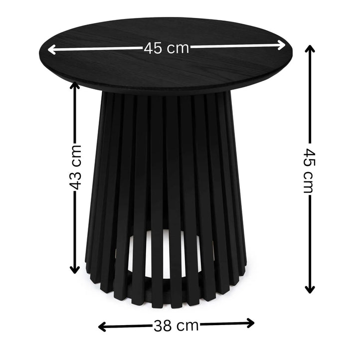 Ollie Round Lamp Table - Black