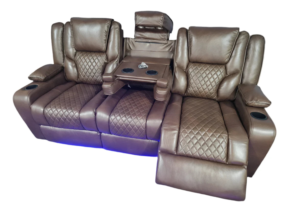 Mia 3+2 Electric Recliner Set - Brown