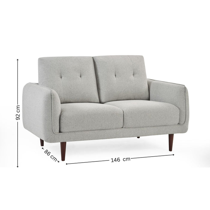Remy 2 Seater Light Grey Fabric Sofa