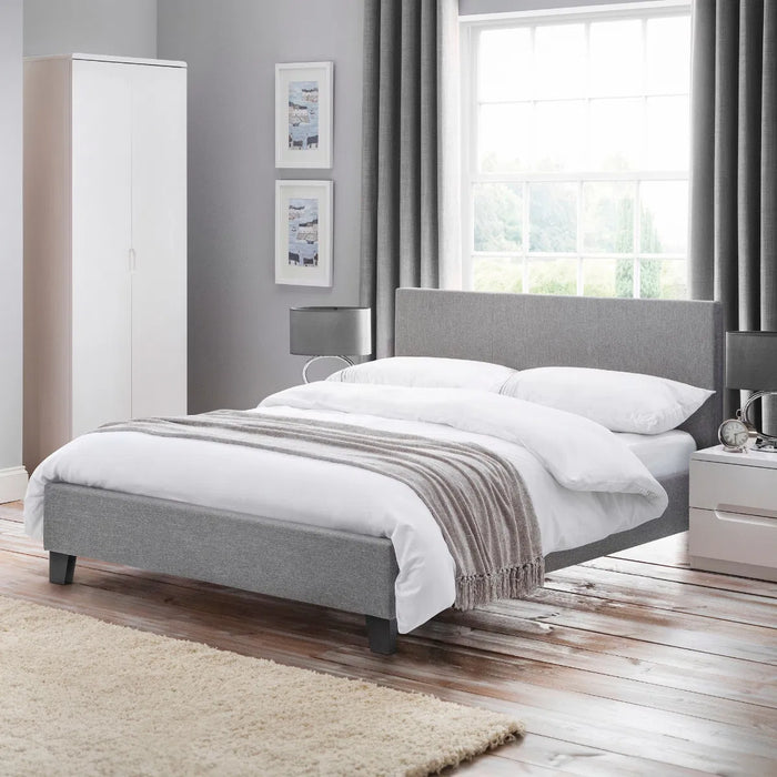 Rialto 120cm Light Grey Linen Bed