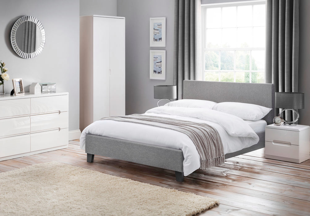 Rialto 135cm Double Bed - Light Grey