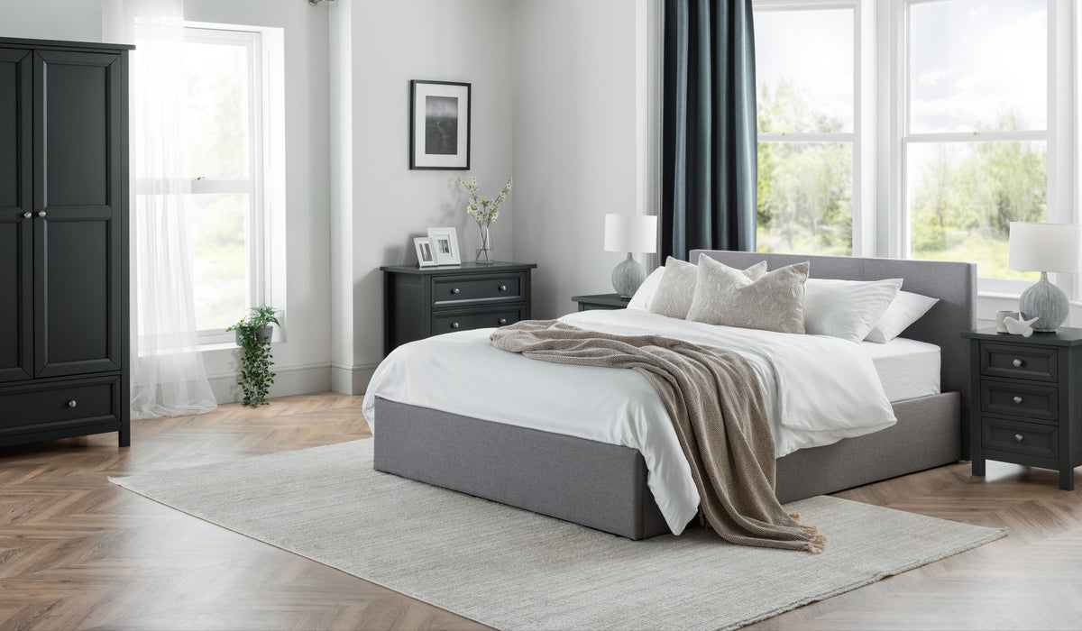 Rialto Ottoman Storage 135cm Double Bed - Light Grey