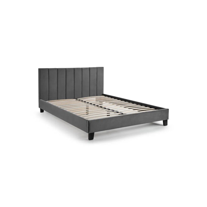 Rosa Velvet 120cm Bed in a Box - Grey