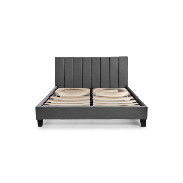 Rosa Velvet 120cm Bed in a Box - Grey
