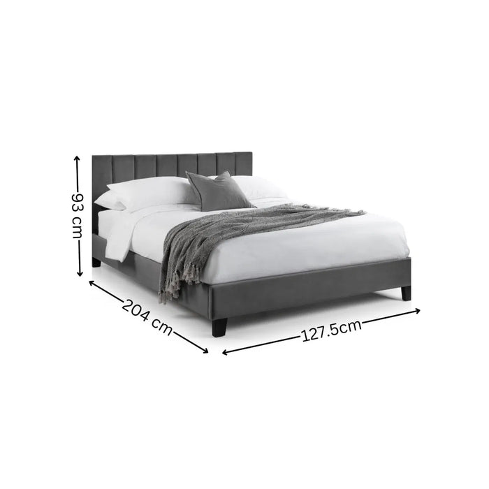 Rosa Velvet 120cm Bed in a Box - Grey