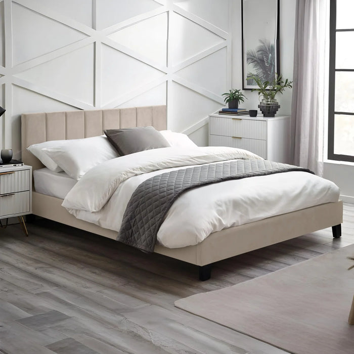 Rosa Velvet 90cm Bed in a Box - Cream