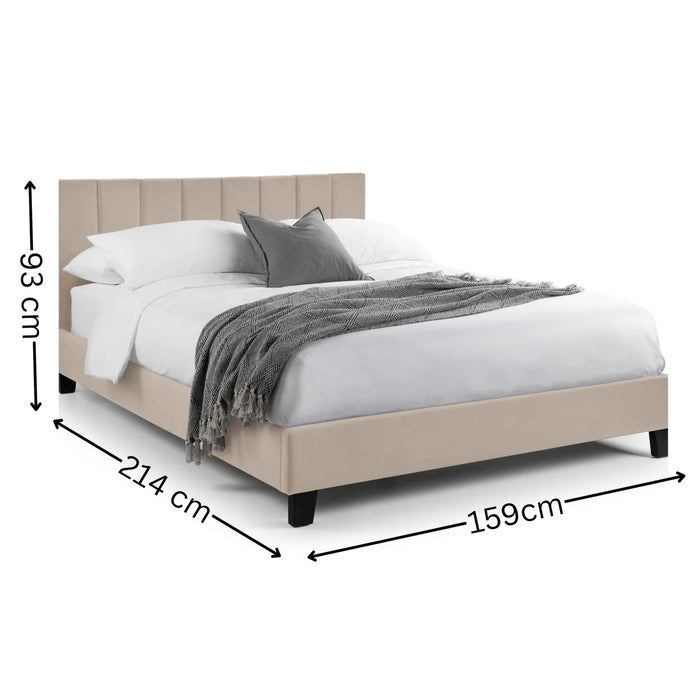 Rosa Velvet 150cm Bed In A Box - Cream