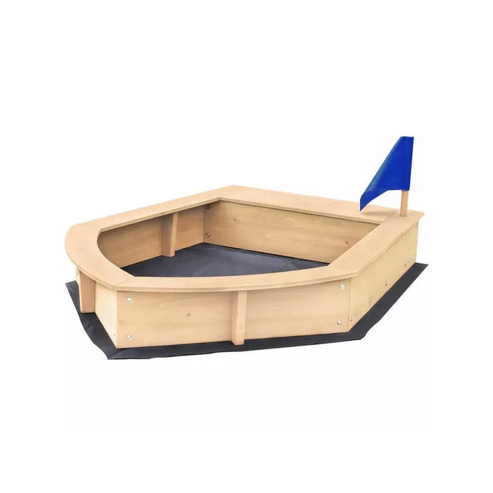 Kids Boat Sandpit with Seating and Cover