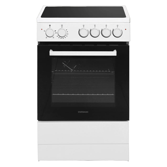 SE050CW - 50cm Single Cavity Ceramic Hob Electric Cooker - White