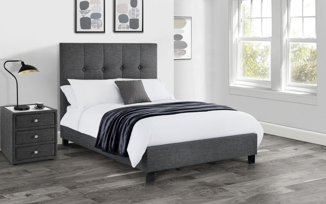 Sorrento 150cm King Bed - Slate Linen