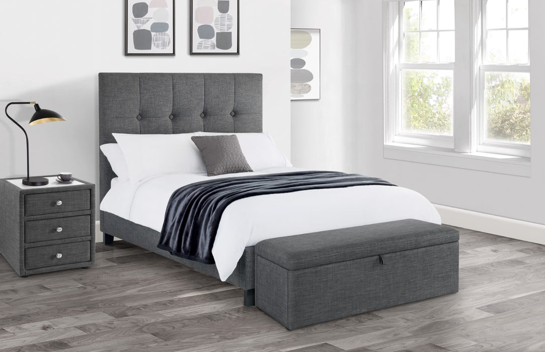Sorrento 150cm King Bed - Slate Linen