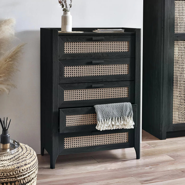 Sydney 5 Drawer Chest - Black Ash