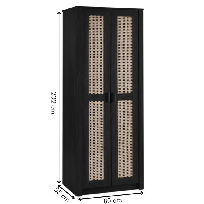Sydney 2 Door Wardrobe - Black Ash