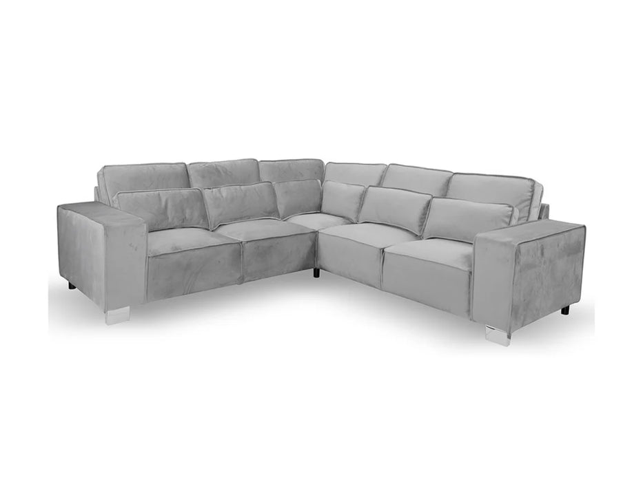 Riviera 5 Seater Corner Sofa - Silver