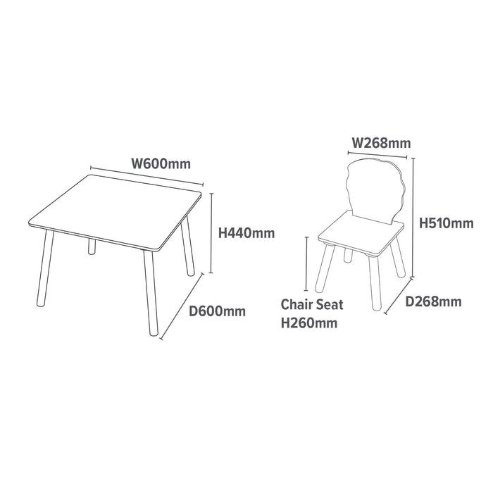 Kids Lion and Zebra Table and Two Chairs Set