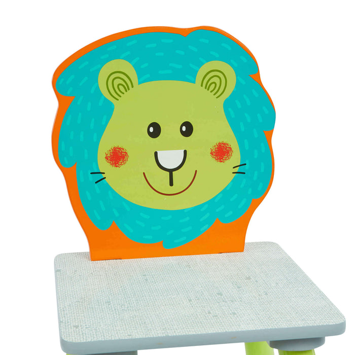 Kids Lion and Zebra Table and Two Chairs Set