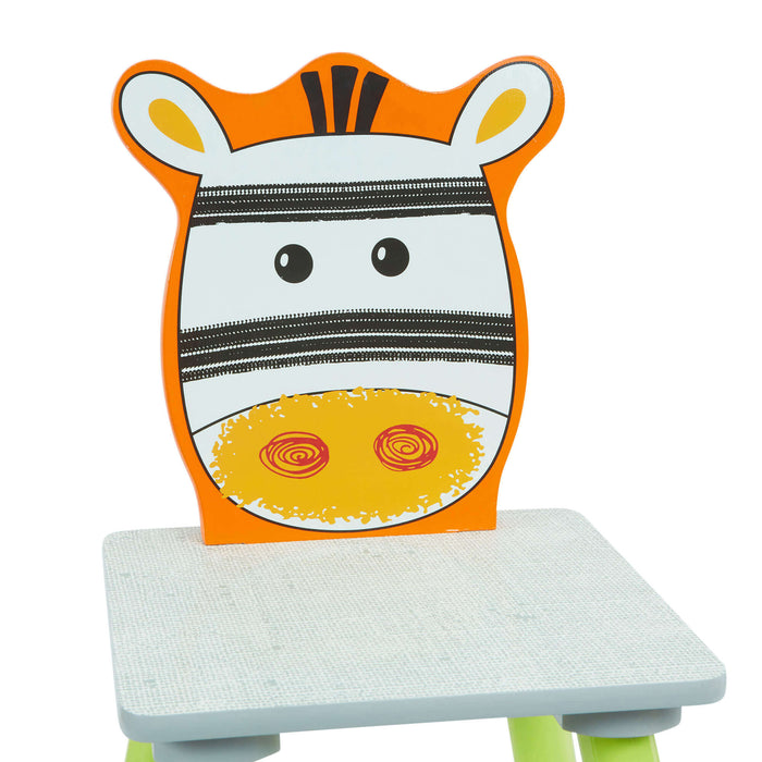 Kids Lion and Zebra Table and Two Chairs Set