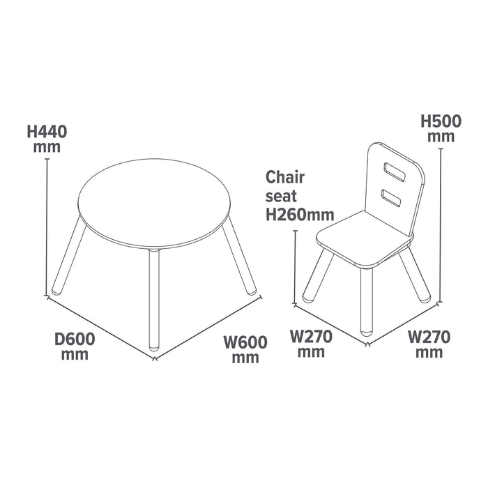 Kids Round Table and Chair Set