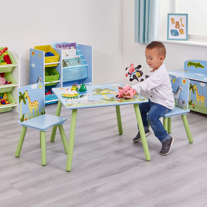 Kids Safari Table and Two Chairs Set