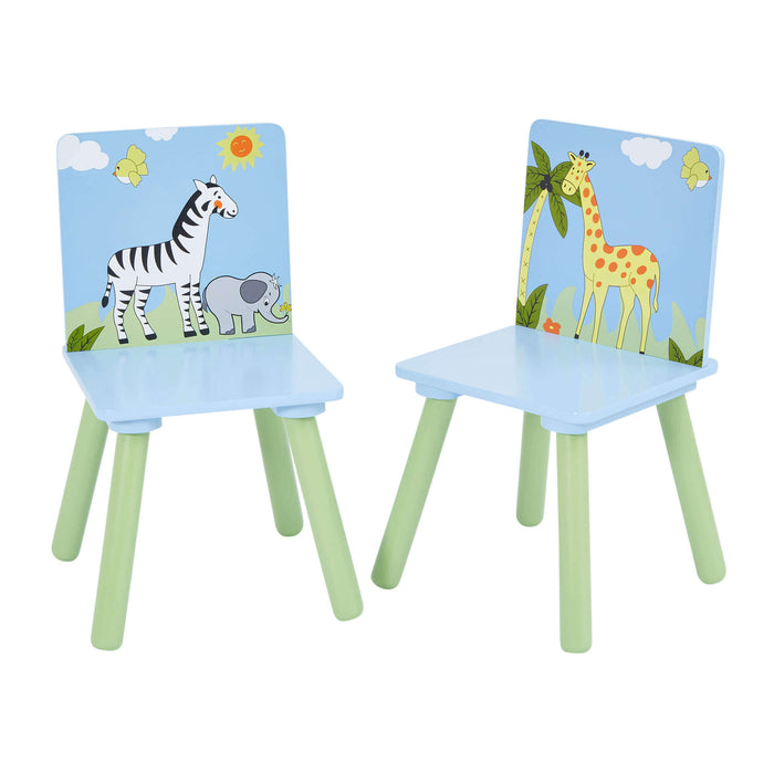Kids Safari Table and Two Chairs Set
