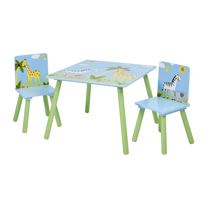 Kids Safari Table and Two Chairs Set