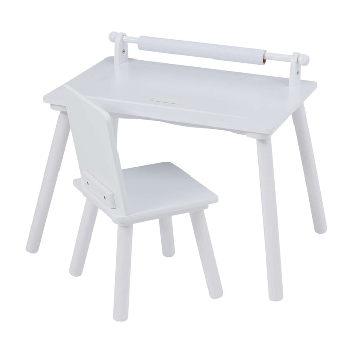 White Writing Multi-Purpose Table and Chair Set
