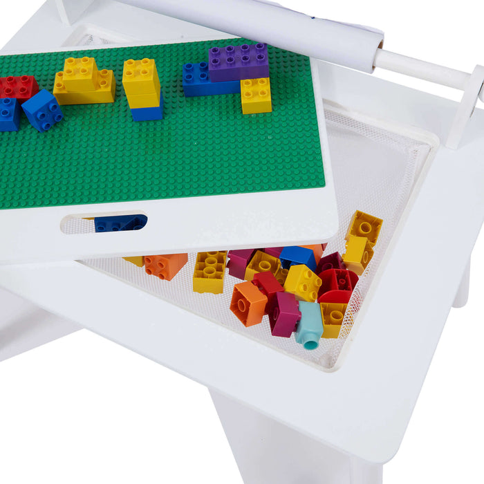 White Writing Multi-Purpose Table and Chair Set
