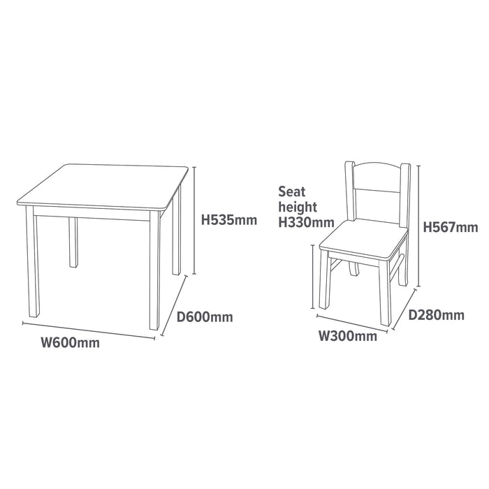 White Wooden Table and Chair Set