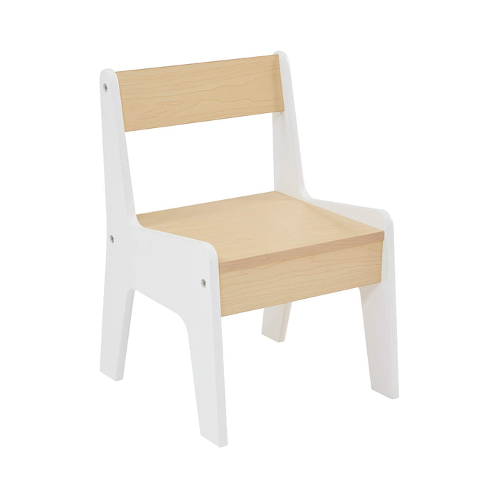 Kids White and Pine Play Table and Chair Set