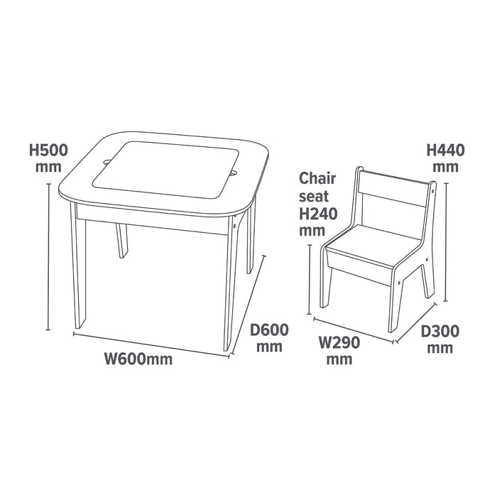 Kids 3-in-1 Storage Table and Two Chairs Set
