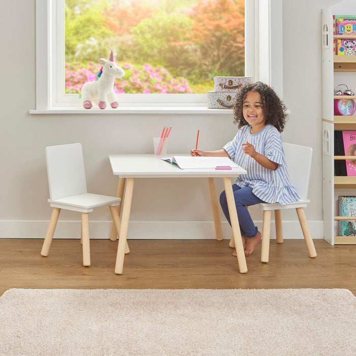 Kids Pinewood Table and Two Chairs Set