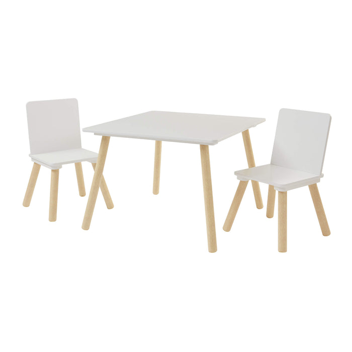 Kids Pinewood Table and Two Chairs Set