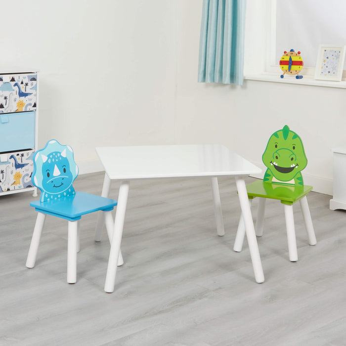 Kids Dinosaur Table and Two Chairs Set