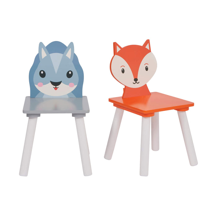 Kids Country Animals Table and Two Chairs Set