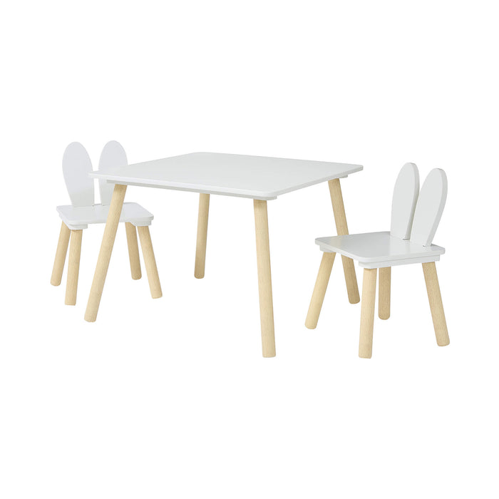 Kids Bunny Wooden Table and Two Chairs