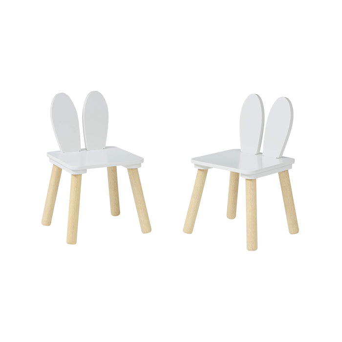 Kids Bunny Wooden Table and Two Chairs