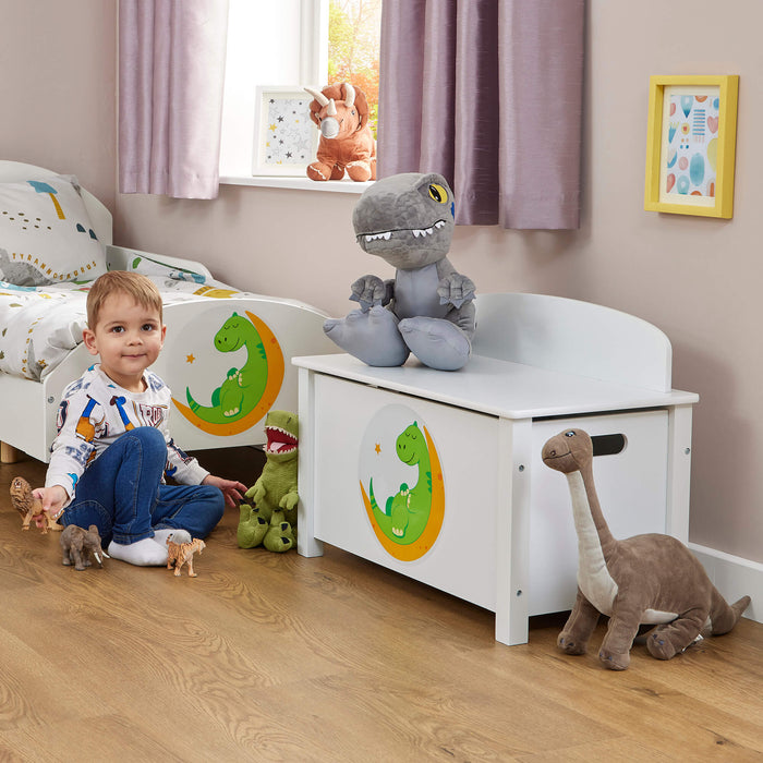 Kids Wooden Dinosaur Toy Box