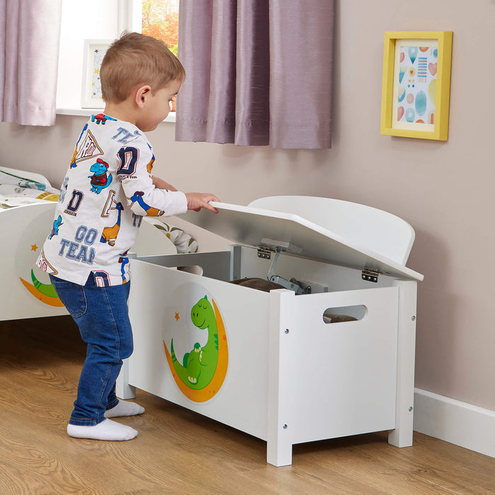 Kids Wooden Dinosaur Toy Box