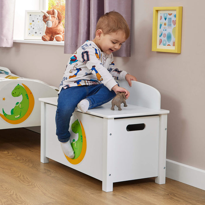 Kids Wooden Dinosaur Toy Box